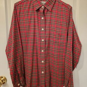 L.L. Bean Red and Green Plaid Women's Shirt
